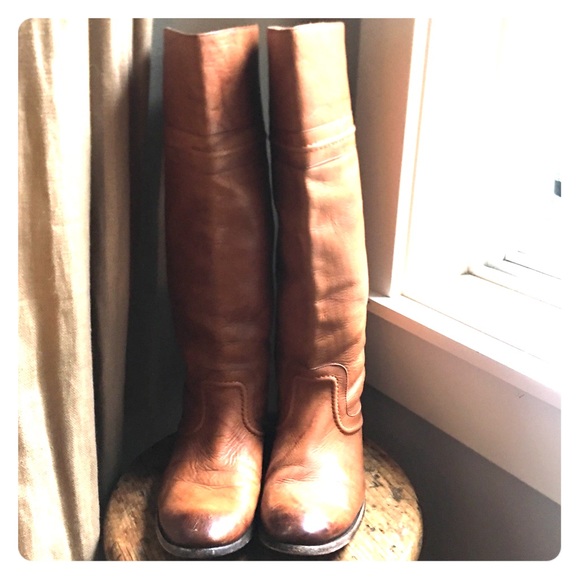 cognac tall boots women's shoes